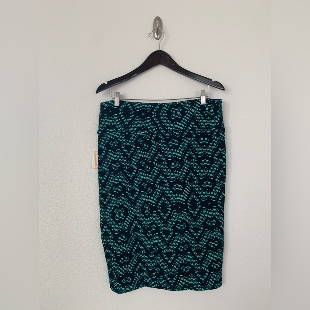 Lularoe Cassie Skirt Turquoise and Black Size XL NWT